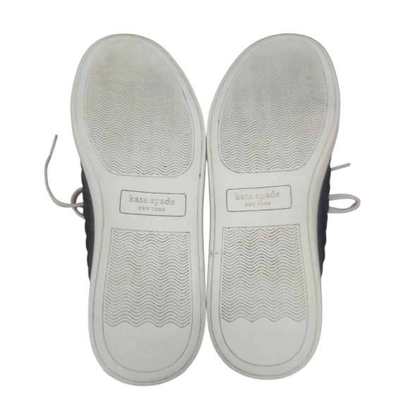 Kate Spade NY Fleet Velvet Sneakers Quilted Navy & White Size 6.5B Preloved - Picture 2 of 10
